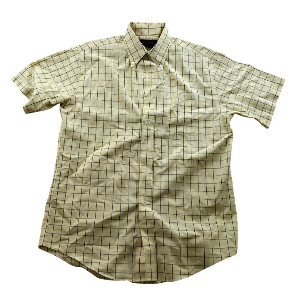 Brooks Brothers Mens Shirt Medium Non-Iron Short Sleeve Button Down Checkered